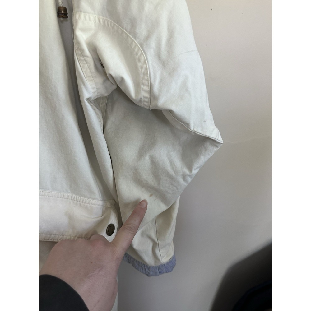 Vintage Hunt Club Cream Windbreaker Anorak Jacket Martha Stewart Look LARGE - Picture 8 of 16